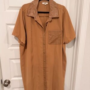 Entro Tan Casual Button Down Shirt